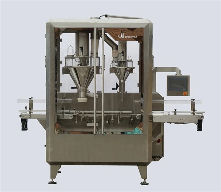 Automatic Milk Powder Can Packaging Line, Powder Auger Filler, Vacuum Nitrogen Tin Can Sealer